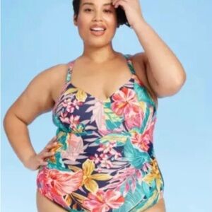**Free w/ Purchase**Kona Sol Over Shoulder One Piece Hawaiian SwimSuit SZ 14W
